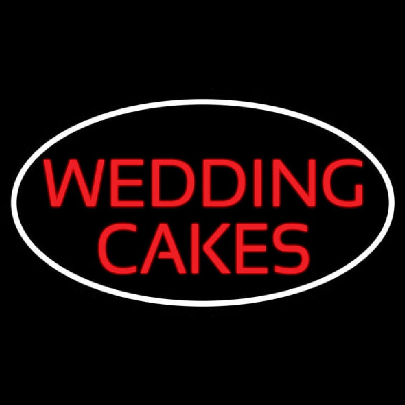 Oval Wedding Cakes Neon Skilt