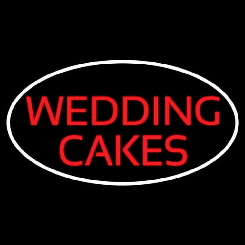 Oval Wedding Cakes Neon Skilt