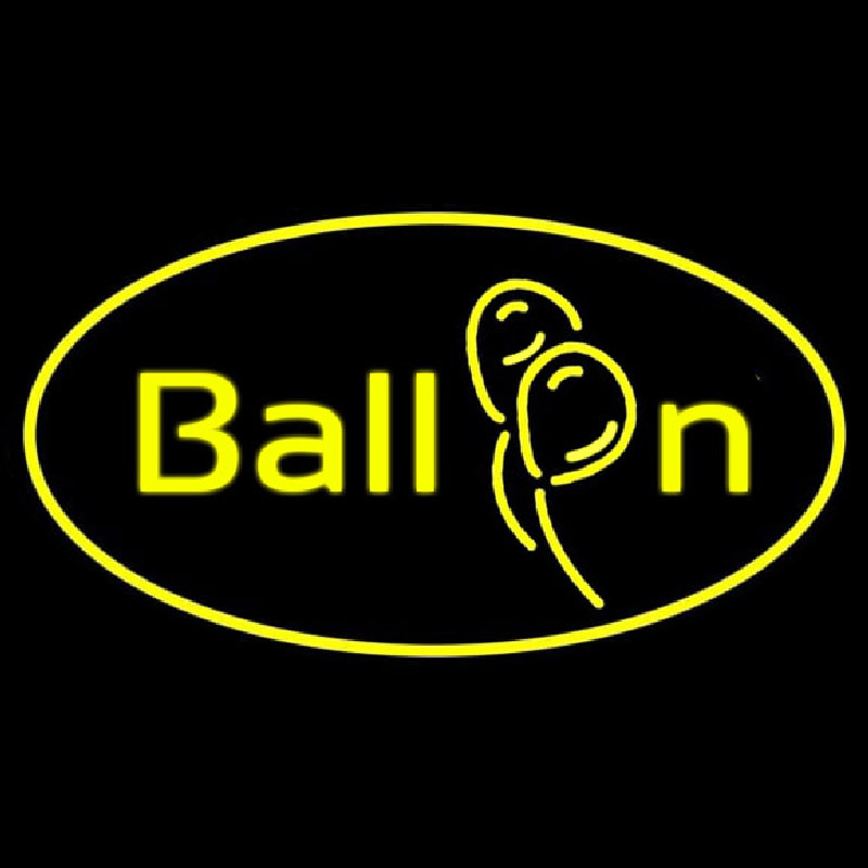 Oval Yellow Balloon Neon Skilt