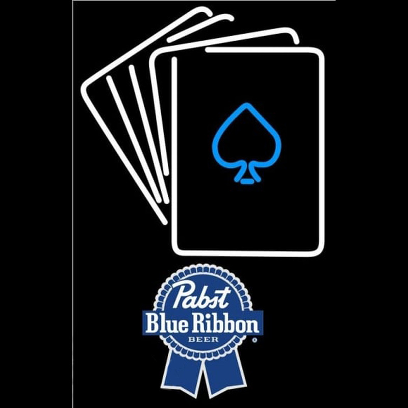 Pabst Blue Ribbon Cards Beer Sign Neon Skilt