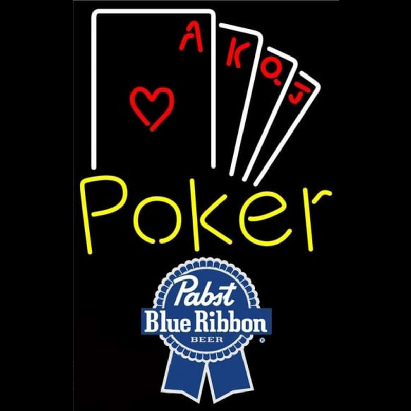 Pabst Blue Ribbon Poker Ace Series Beer Sign Neon Skilt