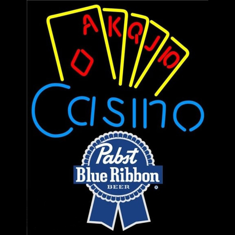 Pabst Blue Ribbon Poker Casino Ace Series Beer Sign Neon Skilt