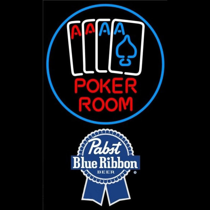 Pabst Blue Ribbon Poker Room Beer Sign Neon Skilt