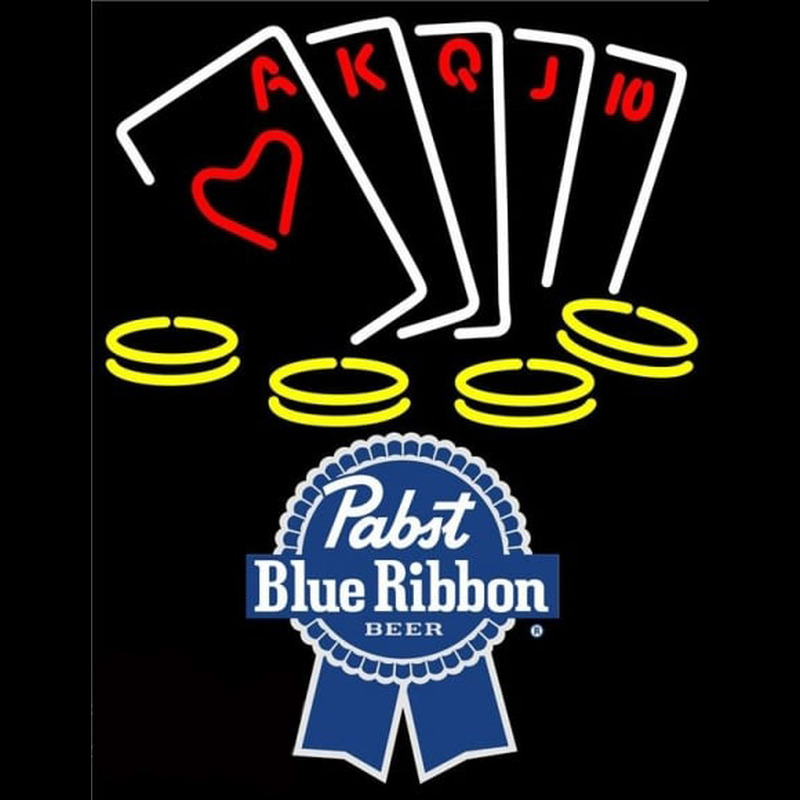 Pabst Blue RibbonPoker Ace Series Beer Sign Neon Skilt