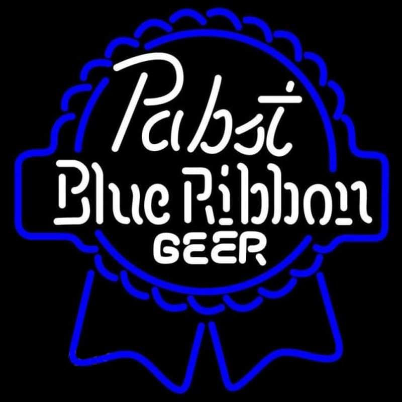 Pabst Blue White Ribbon Beer Sign Neon Skilt