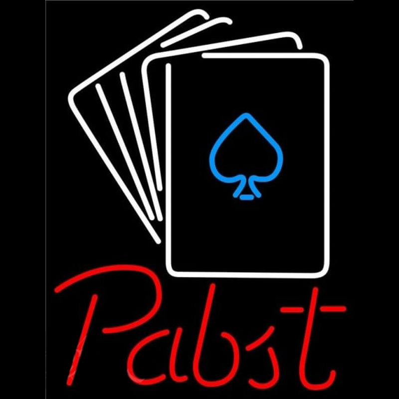 Pabst Cards Beer Sign Neon Skilt