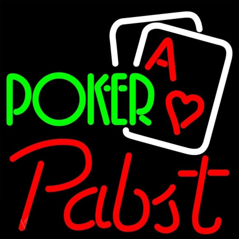 Pabst Green Poker Beer Sign Neon Skilt