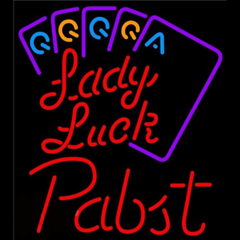 Pabst Lady Luck Series Beer Sign Neon Skilt