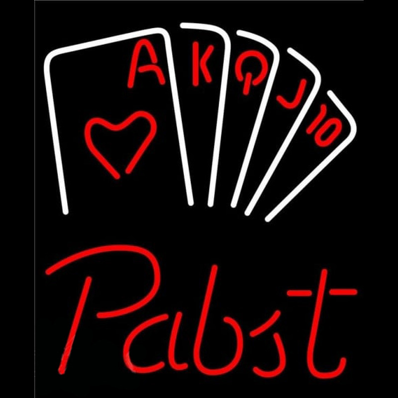 Pabst Poker Series Beer Sign Neon Skilt