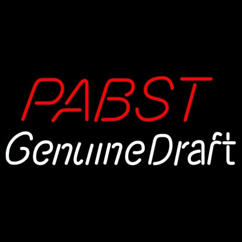 Pabst White Genuine Draft Beer Sign Neon Skilt