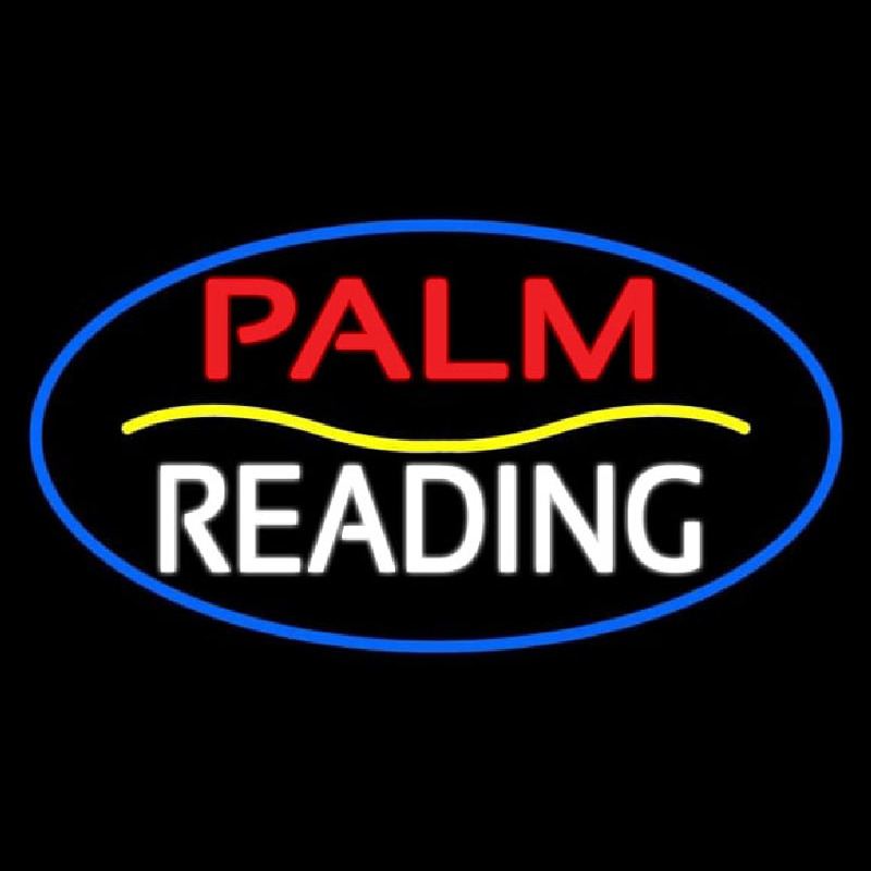 Palm Reading Yellow Line Neon Skilt