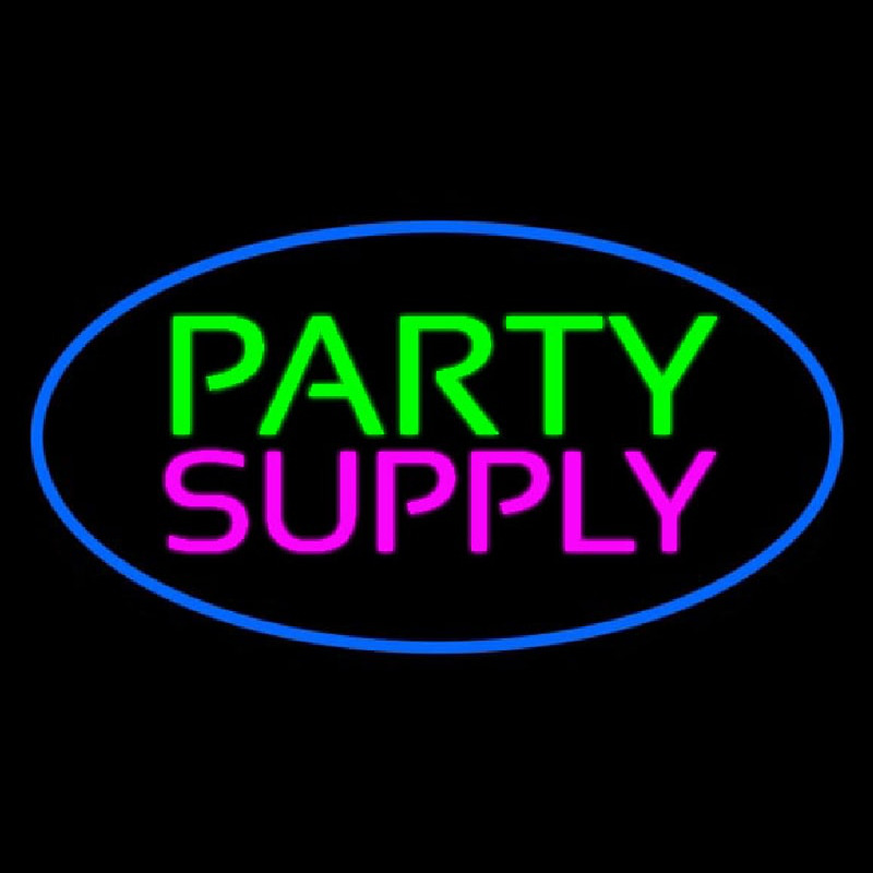 Party Supply Blue Oval Neon Skilt