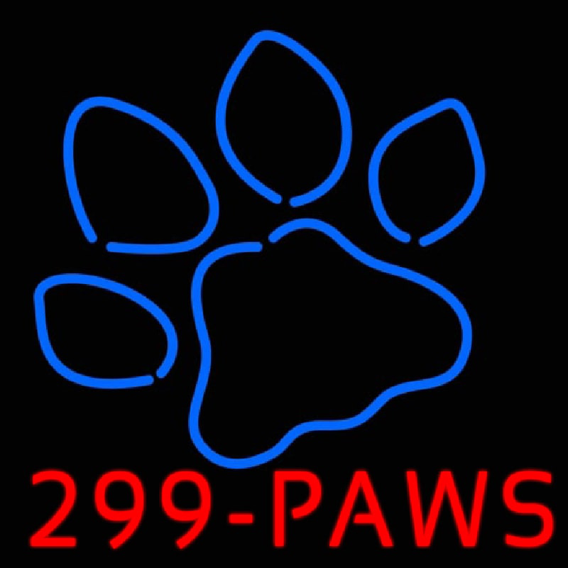 Paws With Logo Neon Skilt