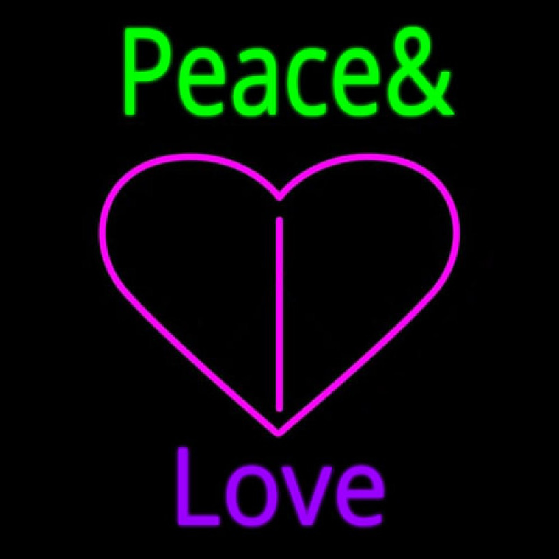 Peace And Love Neon Skilt