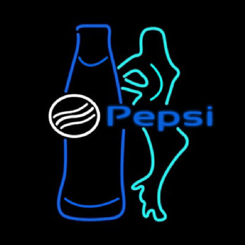 Pepsi Bar With Bottle And Girl Neon Skilt