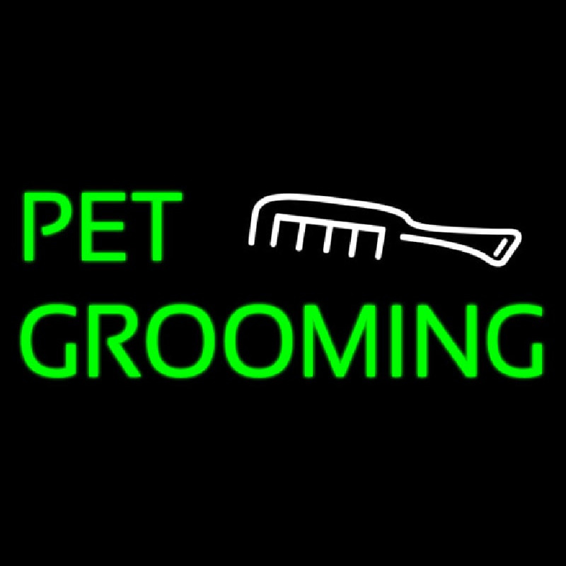 Pet Grooming With White Logo Neon Skilt
