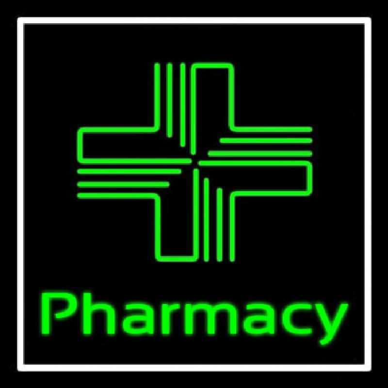 Pharmacy With Plus Logo Neon Skilt