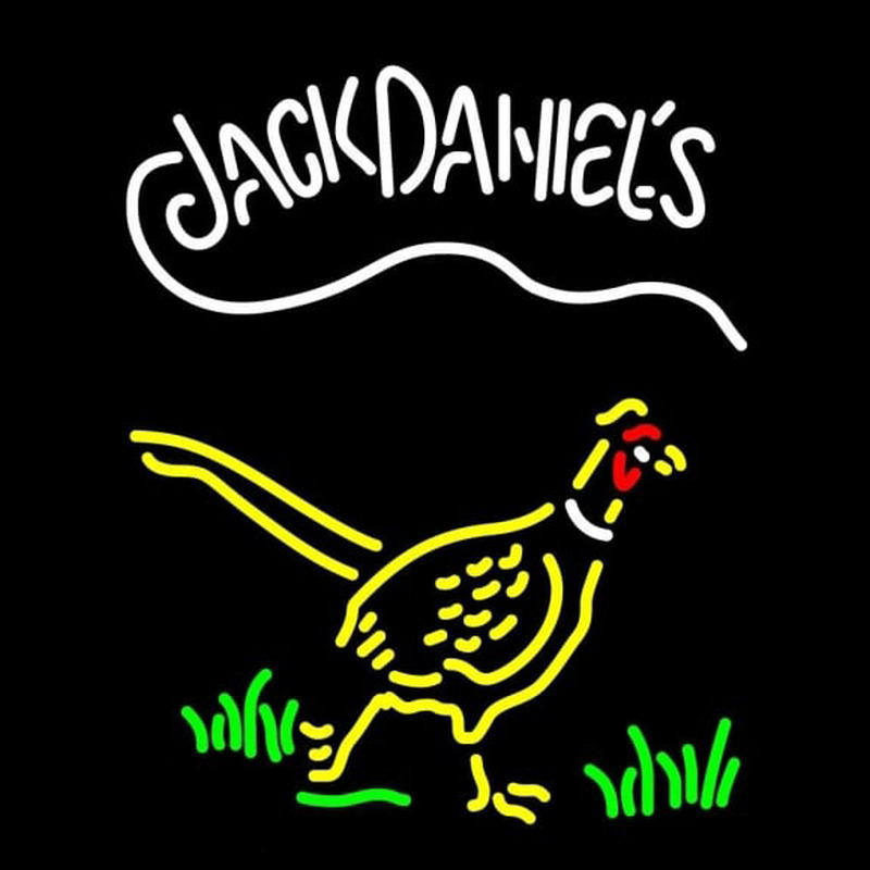 Pheasant Jack Daniels Neon Skilt