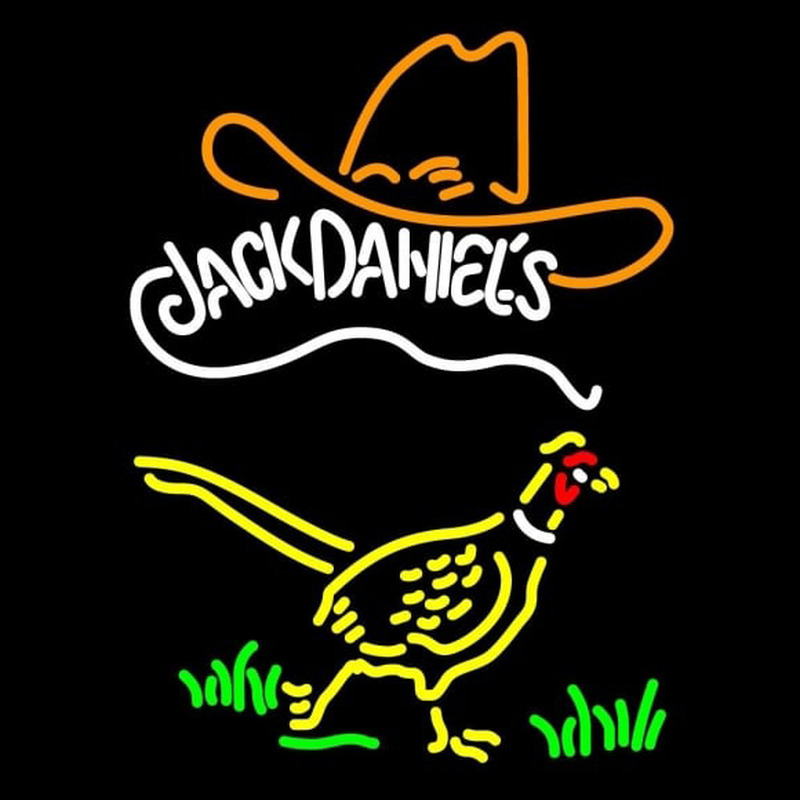 Pheasant and Jack Daniels Neon Skilt