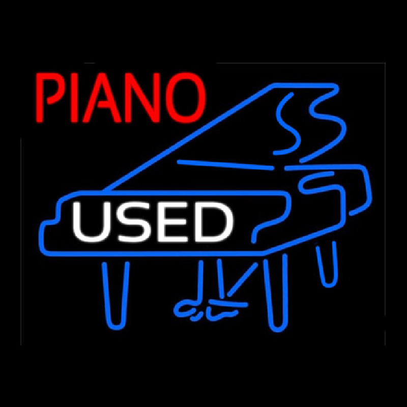 Piano Logo White Used Neon Skilt