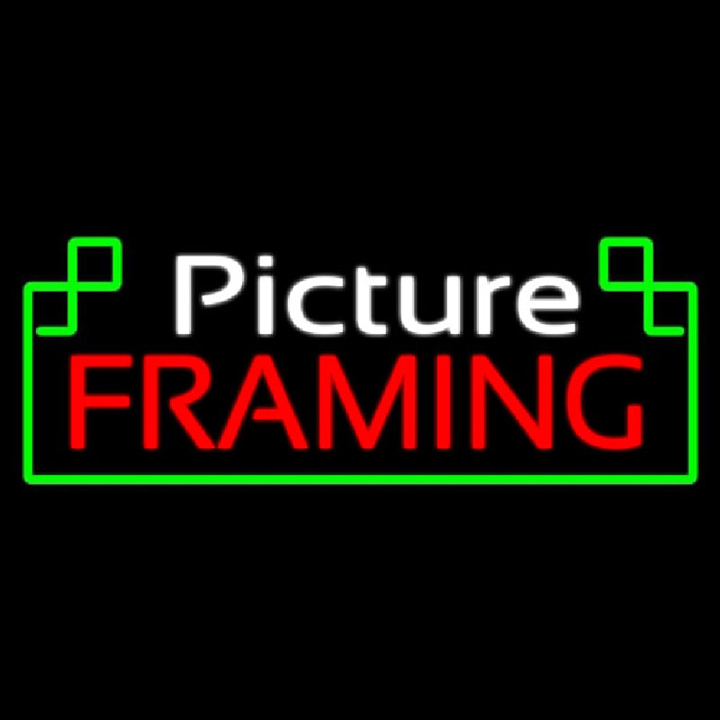 Picture Framing Neon Skilt