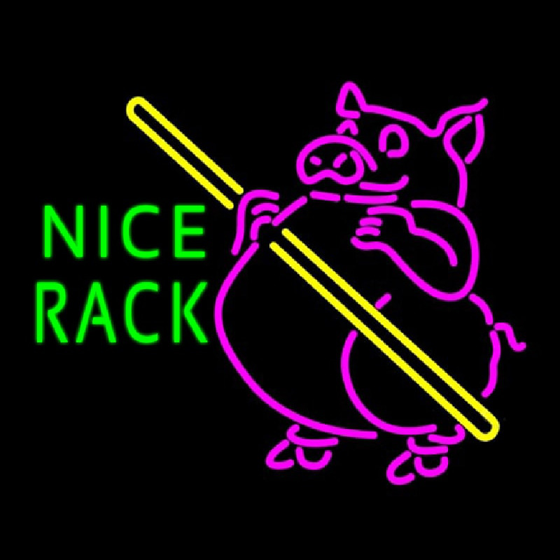 Pig Pool Nice Rack Neon Skilt