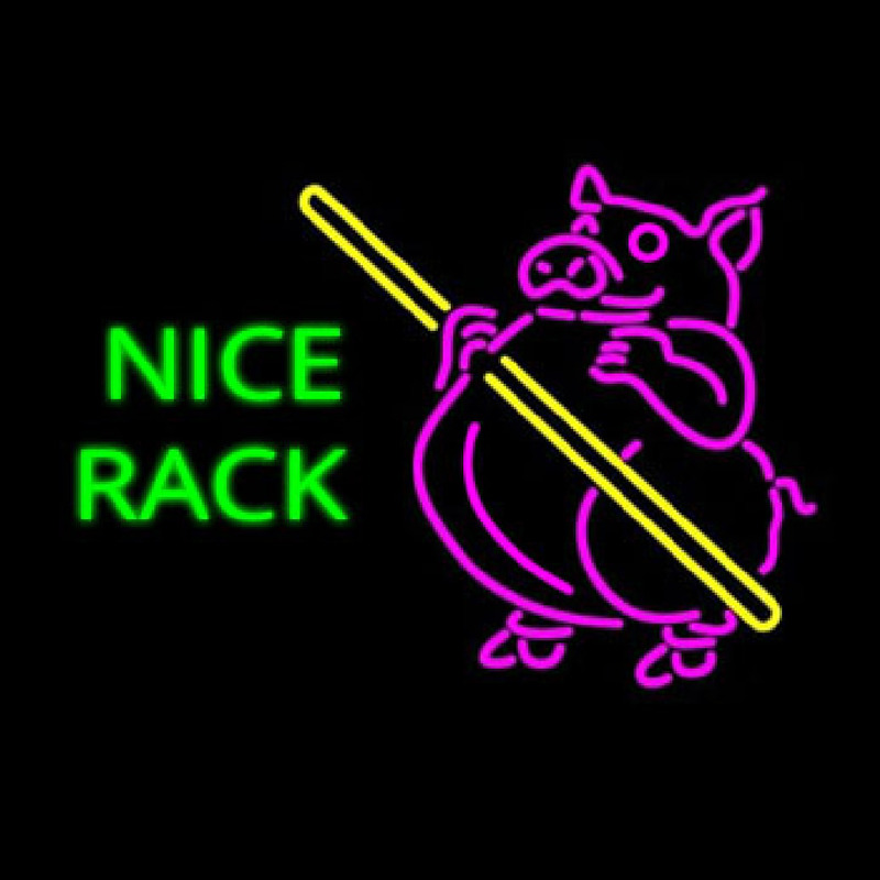 Pig Pool Nice Rack Neon Skilt