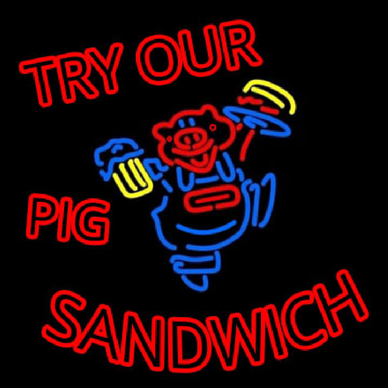 Pig Sandwich Neon Skilt