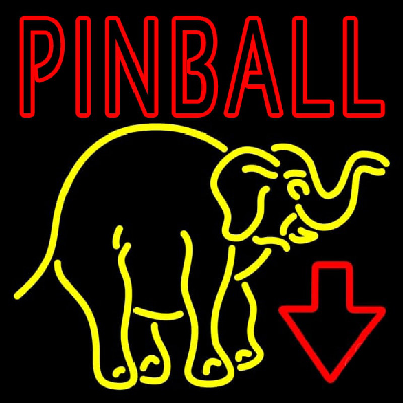 Pinball With Arrow Neon Skilt