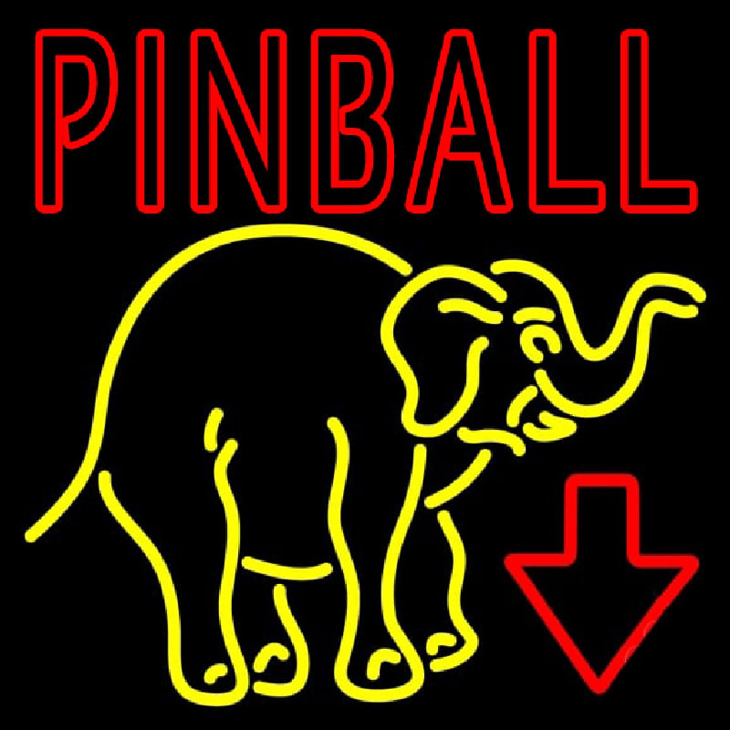 Pinball With Arrow Neon Skilt