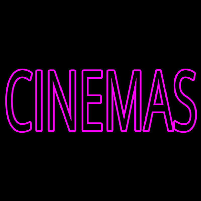 Pink Cinemas Block Neon Skilt