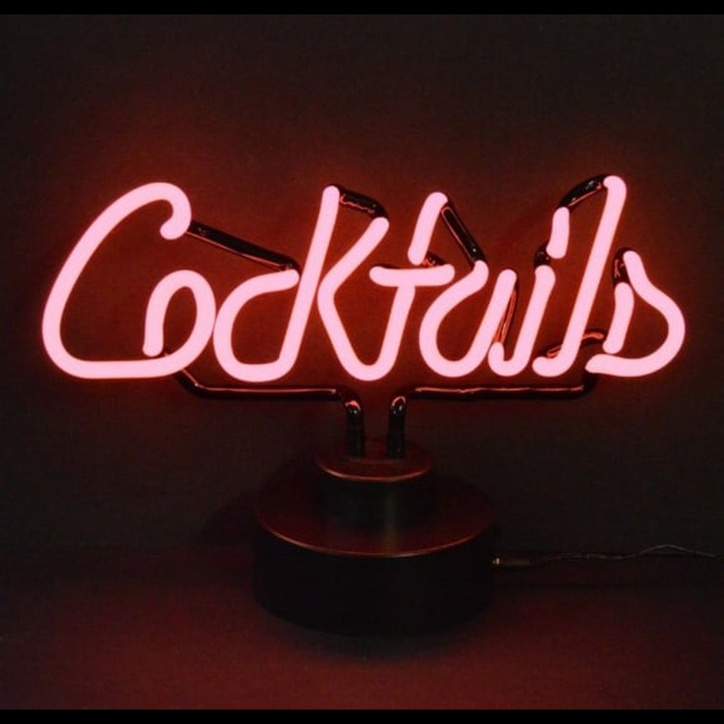 Pink Cocktails Desktop Neon Skilt