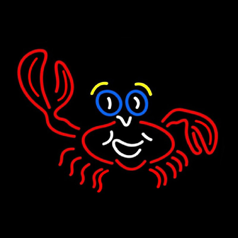 Pink Crab Logo 1 Neon Skilt