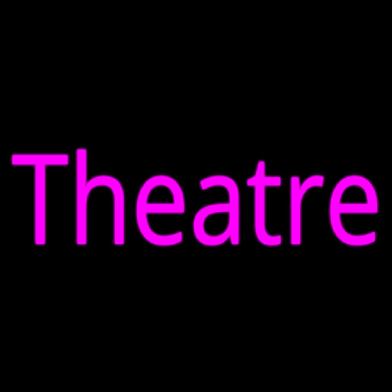 Pink Cursive Theatre Neon Skilt