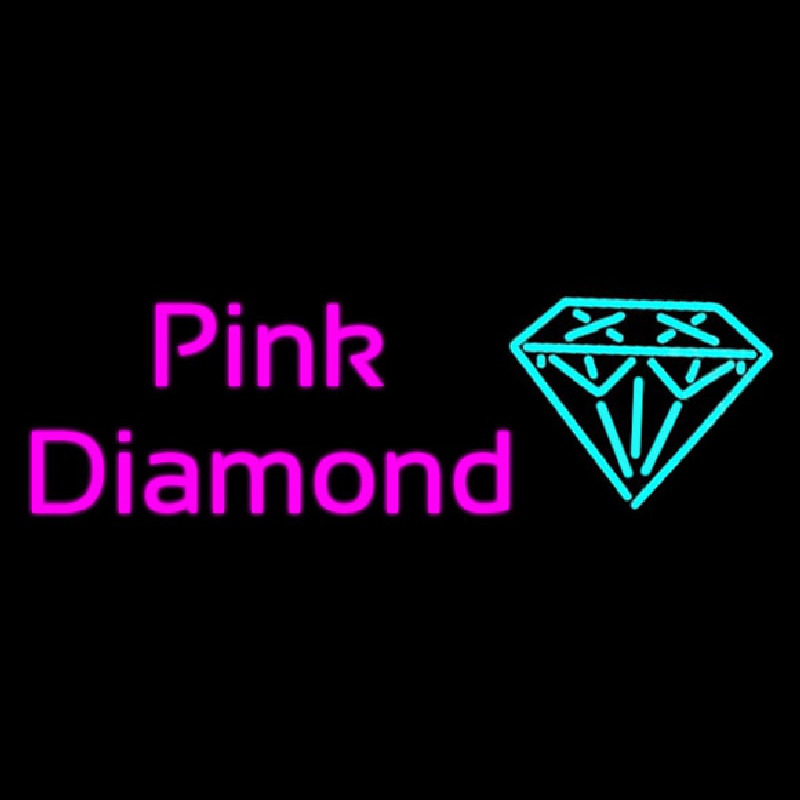 Pink Diamond Turquoise Logo Neon Skilt