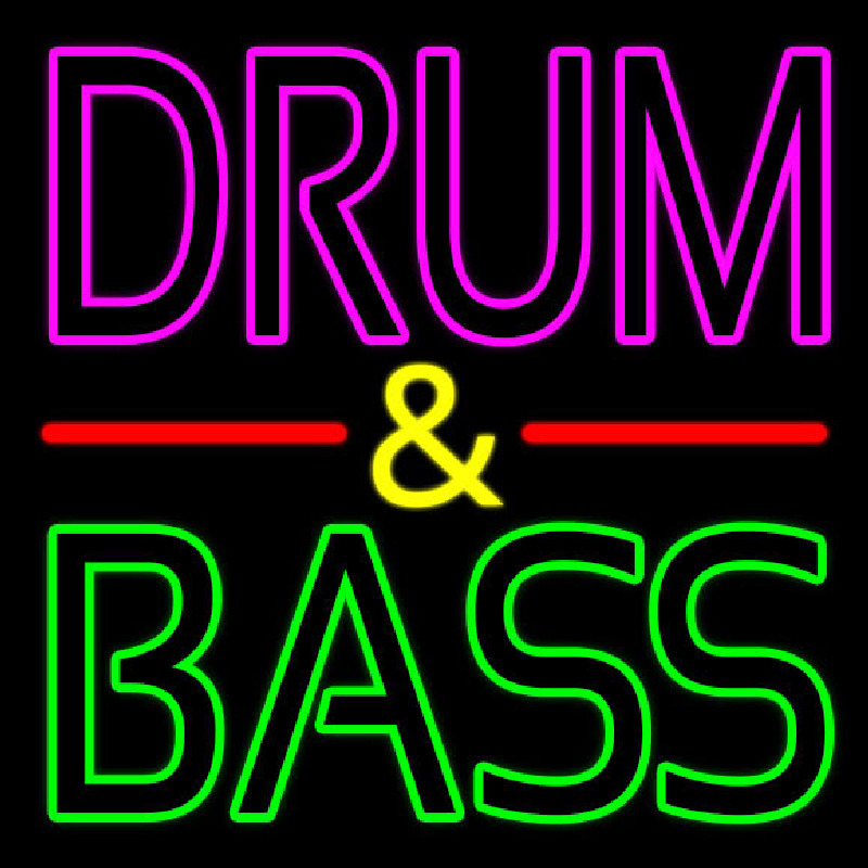 Pink Drum And Green Bass Neon Skilt