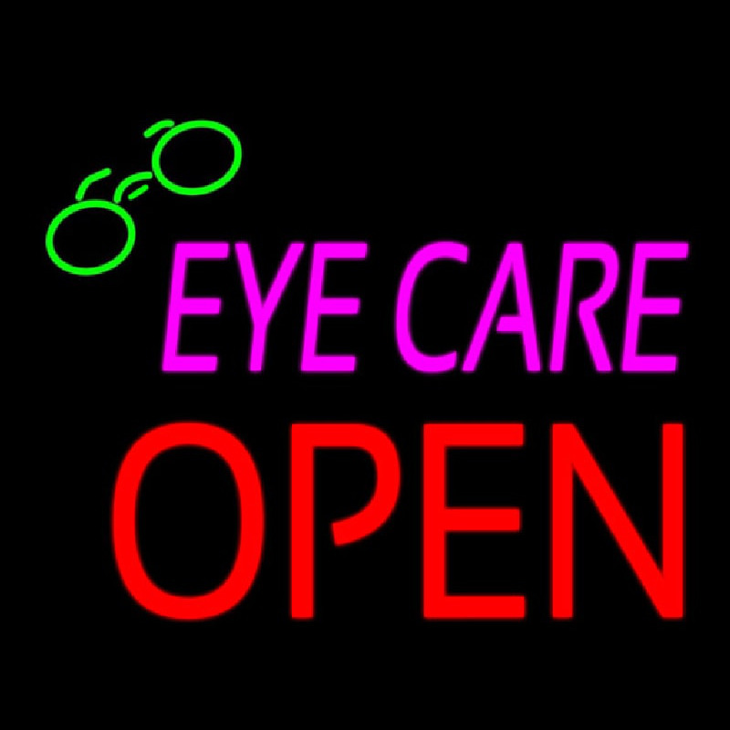 Pink Eye Care Block Open Neon Skilt