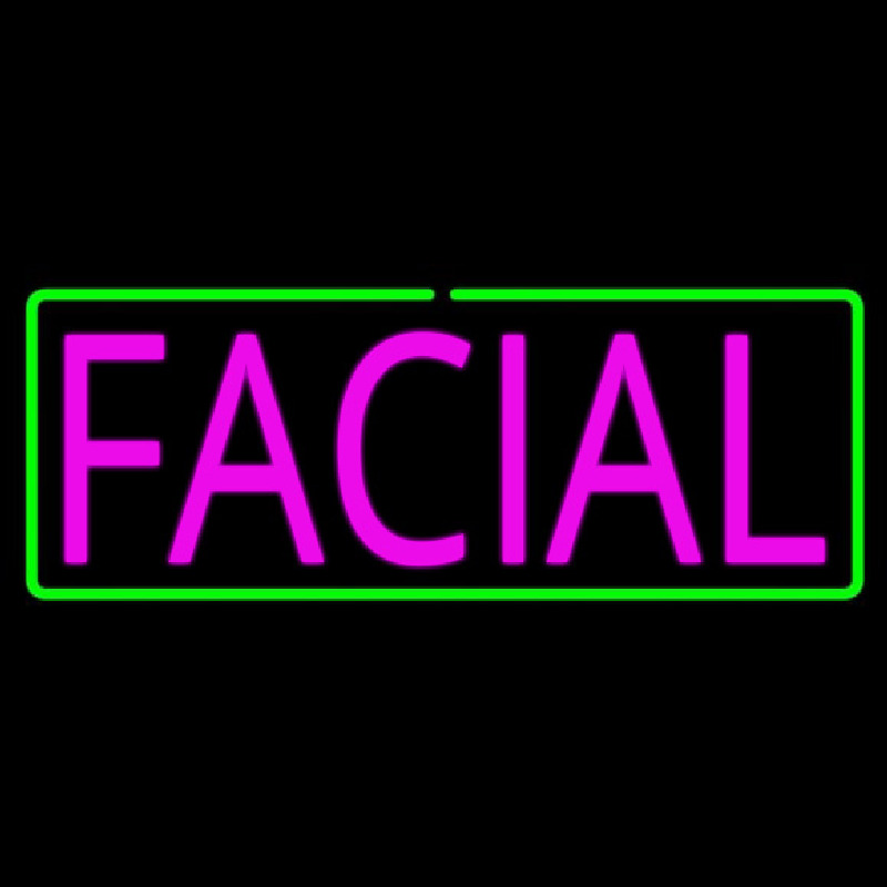 Pink Facial Green Border Neon Skilt