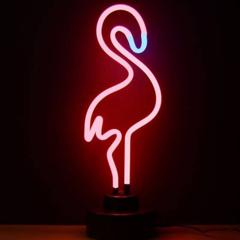 Pink Flamingo Desktop Neon Skilt