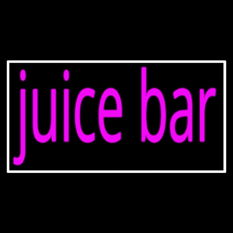 Pink Juice Bar With White Border Neon Skilt