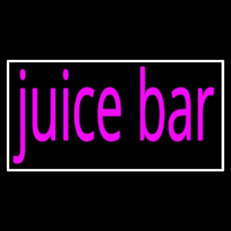 Pink Juice Bar With White Border Neon Skilt