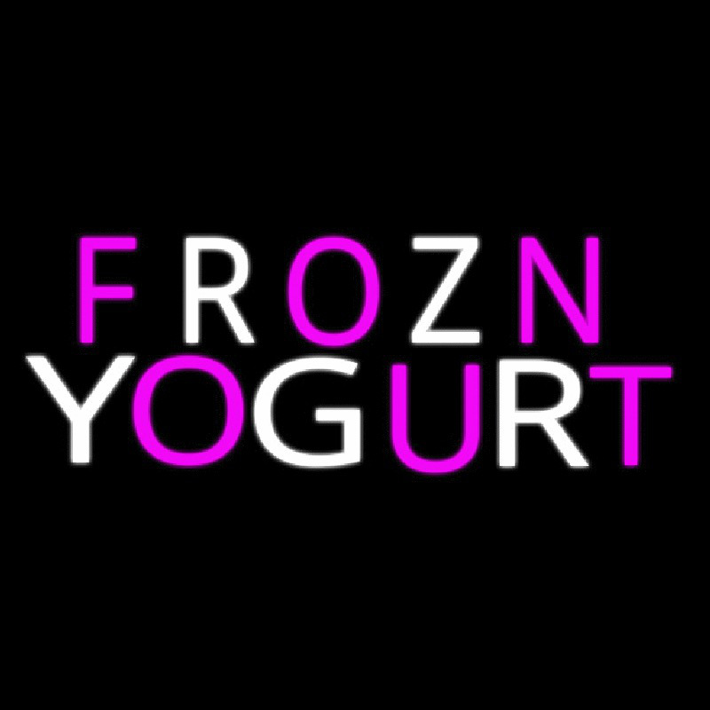 Pink N White Frozen Yogurt Neon Skilt