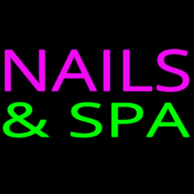 Pink Nails And Green Spa Neon Skilt