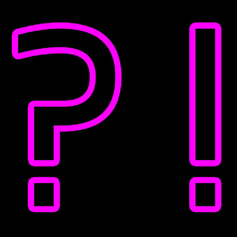 Pink Quetion Mark Neon Skilt
