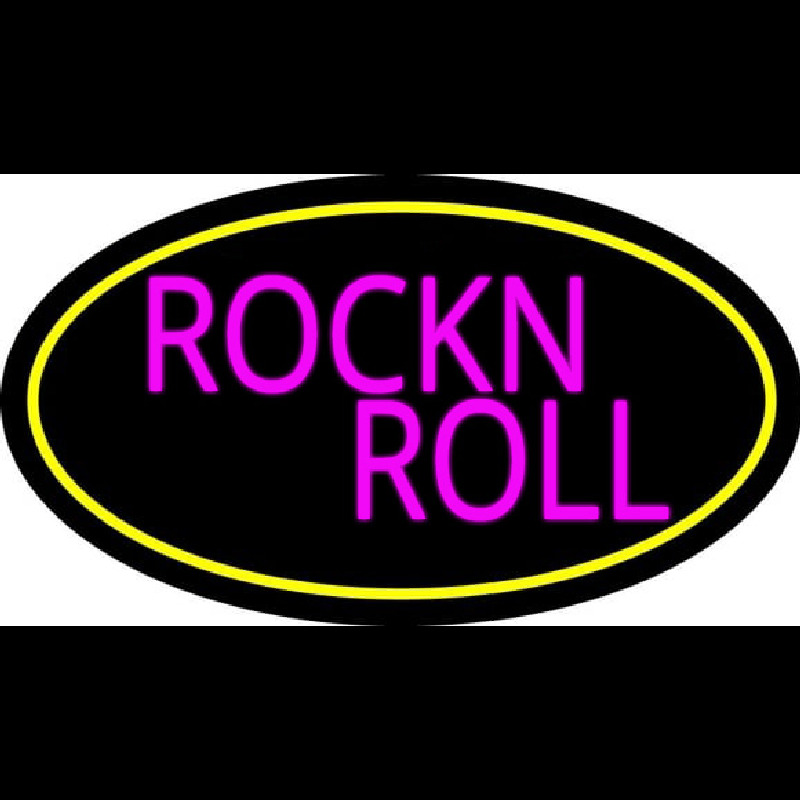 Pink Rock N Roll Guitar 2 Neon Skilt