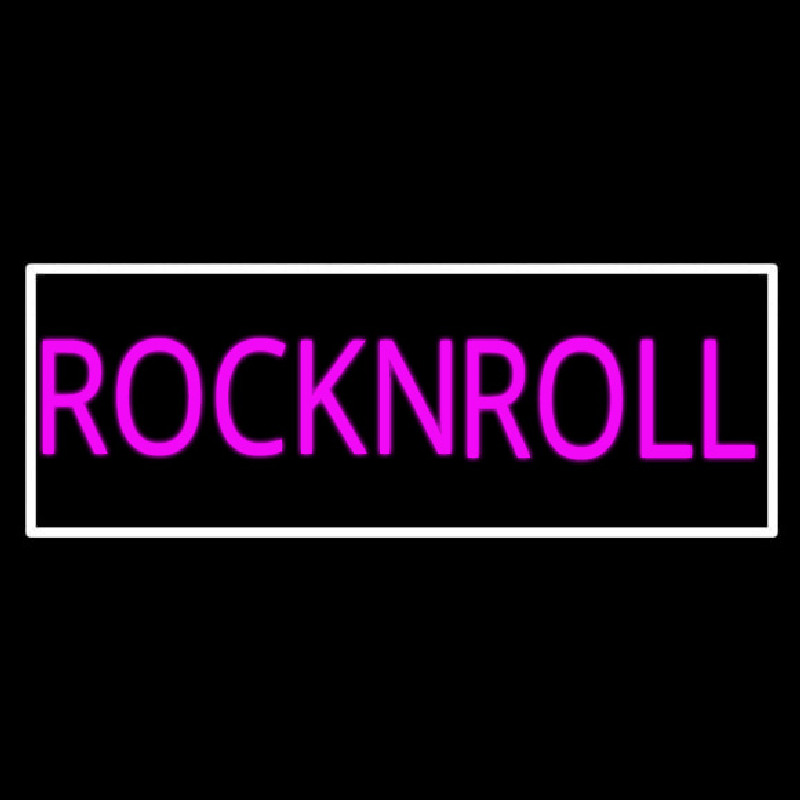 Pink Rock N Roll With White Border Neon Skilt