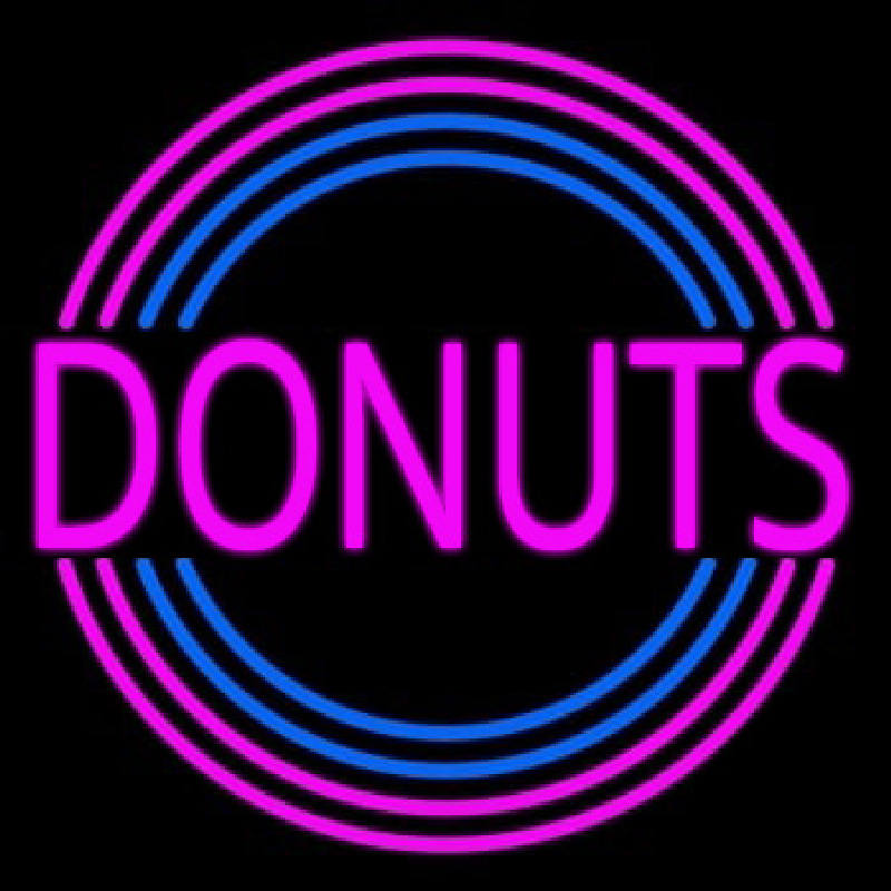 Pink Round Donuts Neon Skilt