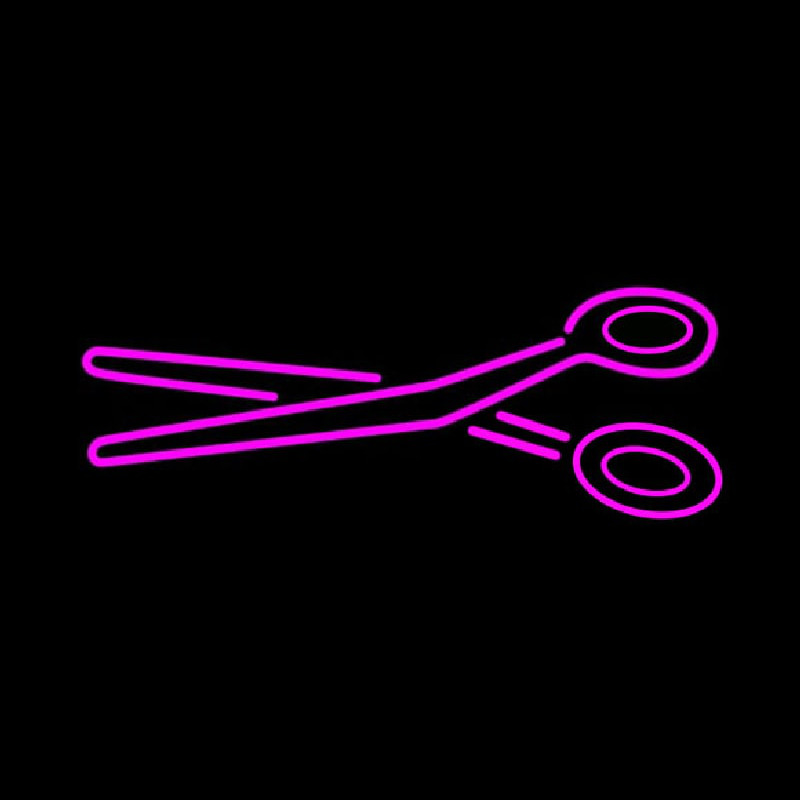 Pink Scissor Logo Neon Skilt