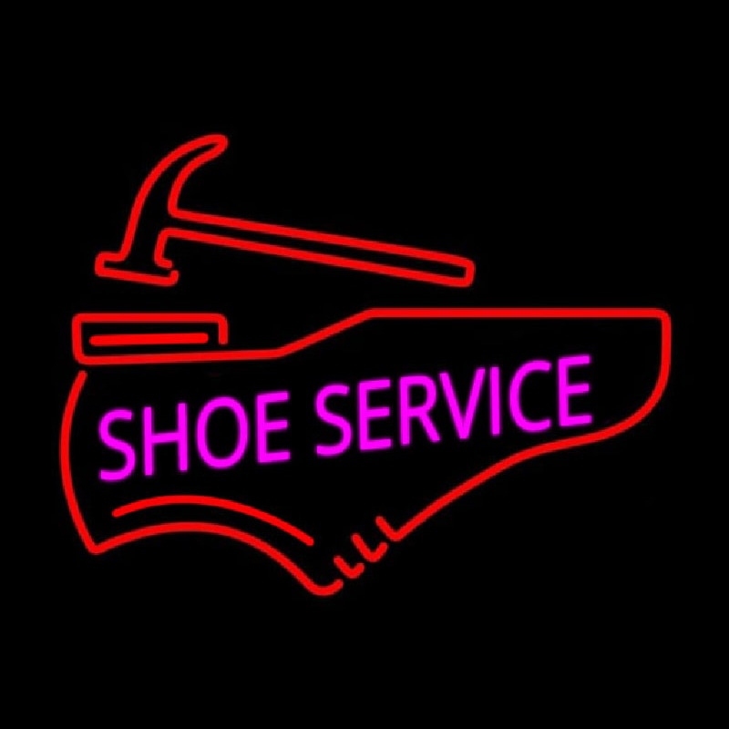 Pink Shoe Service Neon Skilt
