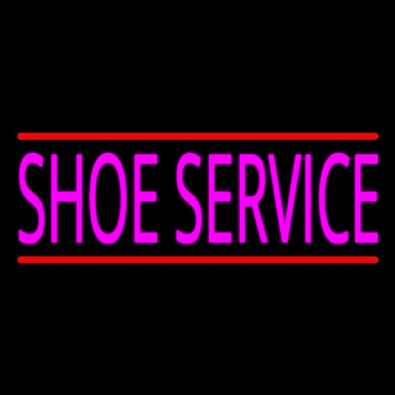 Pink Shoe Service With Line Neon Skilt